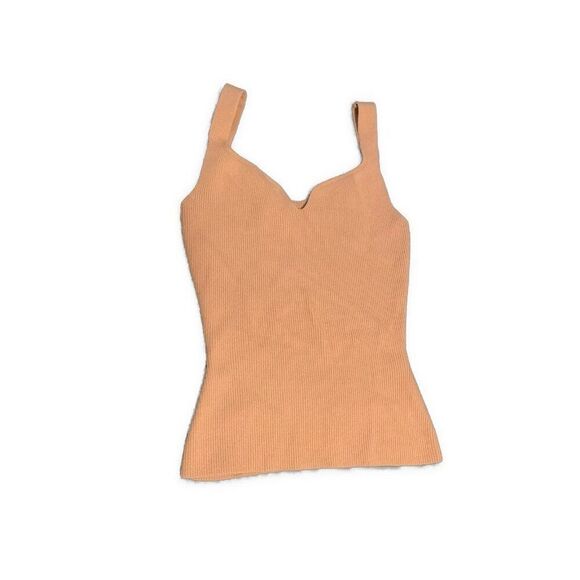 Reiss Solid Beige Sweetheart Ribbed Tank Knit Top Xs - Picture 2 of 7